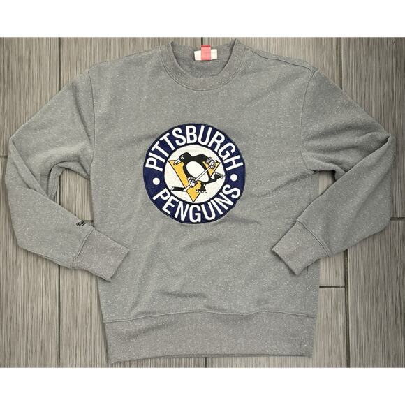 Mitchell & Ness Men’s Pittsburgh Penguins Snow Washed Fleece Sweatshirt Small - Picture 1 of 8